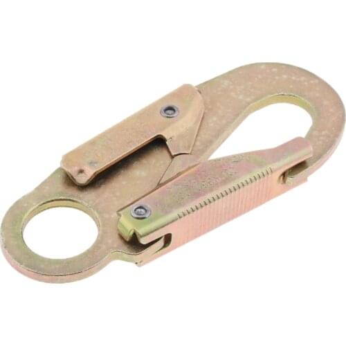 30KN Fall Arrest Metal Snap Lock Hook Clip for Rock Climbing Rappelling Rescue Safety Lanyard Harness Gear Equipment