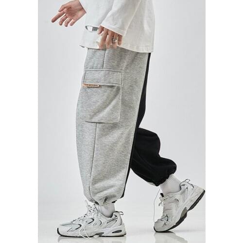 Mens Casual Korean Oversize Joggers Trouers 2021 Ankle-Length Sweatpants Streetwear Spring Autumn Hip Hop Harem Pants
