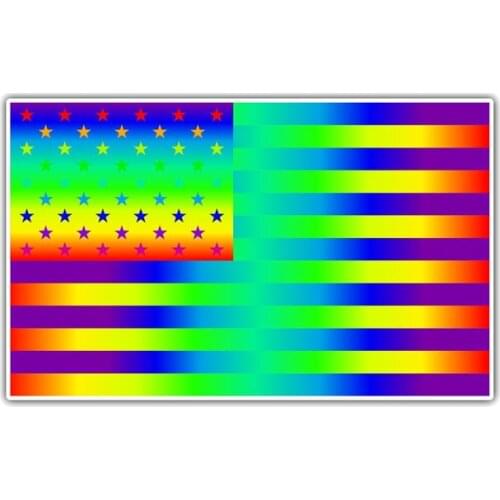 Hot Car Stickers Rainbow Lesbian Gay Pride USA Bumper Rear S Cover Scratch Decal Auto Exterior Decoration KK15*10cm