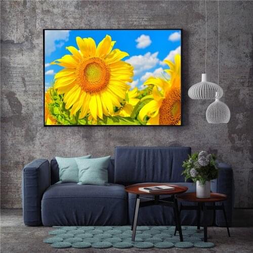 Sunflower Large Size Landscape Picture At Sunset Wall Art Canvas Painting Posters And Prints For Living Room Decoration Cuadros