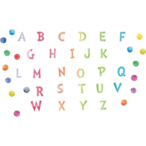 Multicolor Alphabet Wall Sticker for Kids rooms Kindergarten Wall Decor Cartoon Early Education DIY Wall Decals for Home Decor