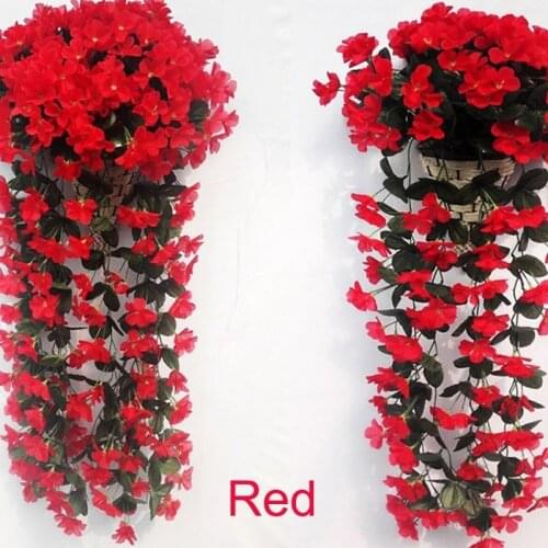 Valentines Day Wedding Wall Hanging Balcony Garden Flower Vine Simulation Fake Flower Violet Artificial Flower Party Decoration