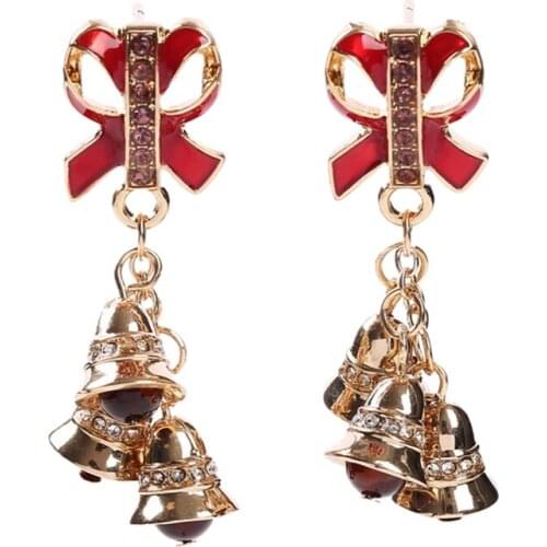 New Christmas Earrings Crystal Jewelry Christmas Tree Stud Earring For Women Creative Party Accessories Girl Gifts