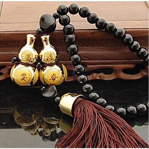 Glass gourd double tassel car with car hanging ornaments perfume pendant insurance gift customization