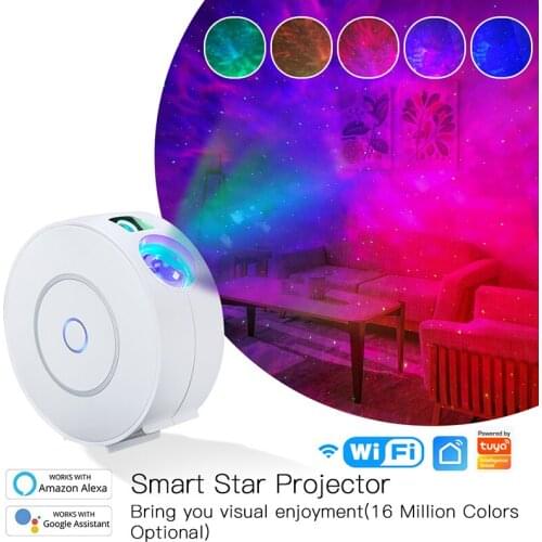 Tuya Smart Star Projector WiFi Laser Starry Sky Projector Waving Night Light Led Colorful APP Wireless Control for Alexa Google