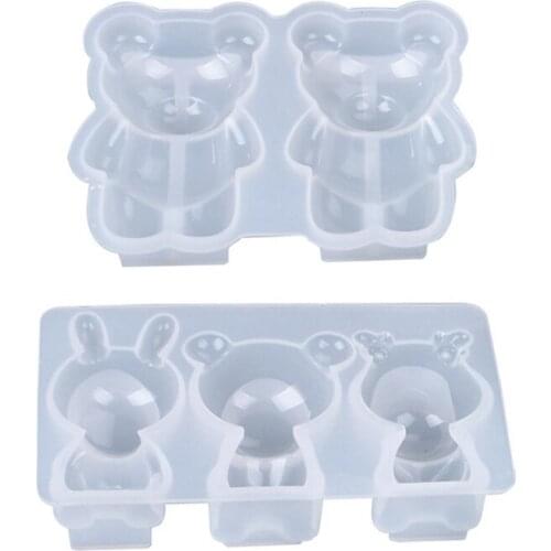 DIY Crafts Decoration Crystal Epoxy Resin Mold Bear Doll Ornament Silicone Mould A0NF