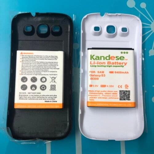 High Capacity Replacement Extended Backup Thicker 6400mAh Battery with Back Cover For Samsung Galaxy S3 SIII I9300 Bateria