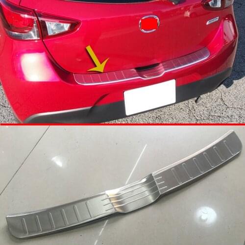 For Mazda 2 Demio DJ DL 2015 2016 2017 Stainless Steel Rear Bumper Sill Protector Trim