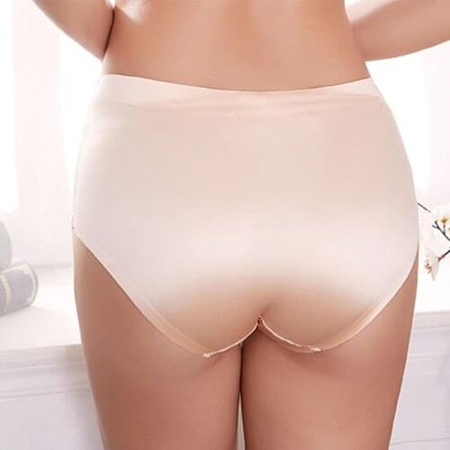 2021 New Large Size Womens Seamless Panties with Spandex Solid Ultra-thin Ice Silk Plus Size Briefs Big Female Underwear Hot