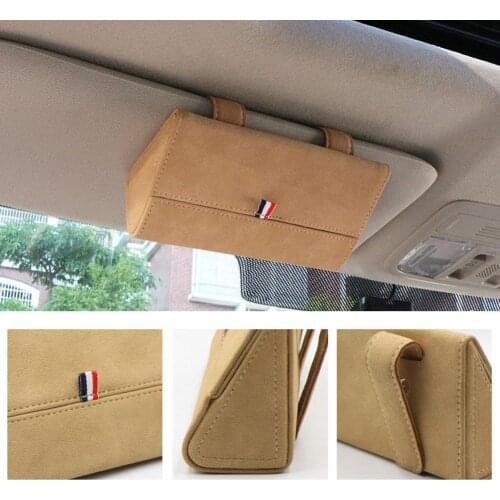 1pc Sunglasses Case Holder In The Car Suede Leather Universal Car Visor Eyeglasses Protective Stand Storage Box For BMW e46 Golf