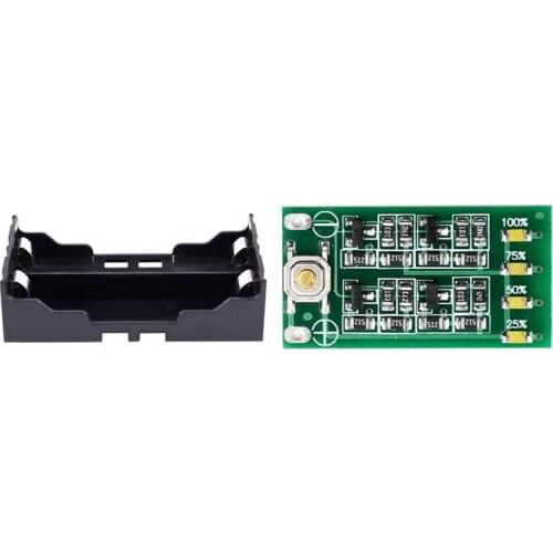 FULL-1 Pcs Black Battery Holder 4 Pins & 1 Pcs 3S 11.1V 12V 12.6V Lithium Battery Capacity Indicator Module