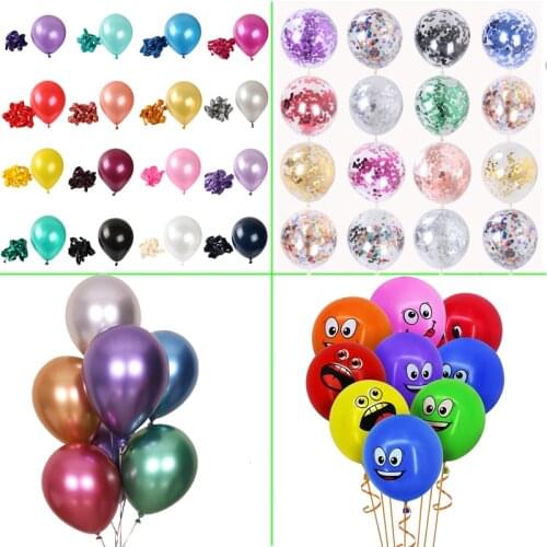 10pcs/lot 12 inch Pearl latex balloon Metallic glitter confetti helium Balloons Birthday Party Wedding Decortion Baby Shower
