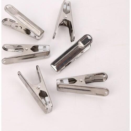 10pcs Multipurpose Stainless Steel Clips Holder Underwear Clips Clothing Clips Clothing Clamps Sealing Clip Household Clothespin