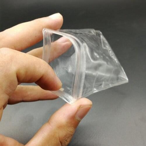 100pcs/LOT 20sizes White Pure Transparent PVC jewelry Plastic packaging bags Anti Oxidation zipper lock Packing bags