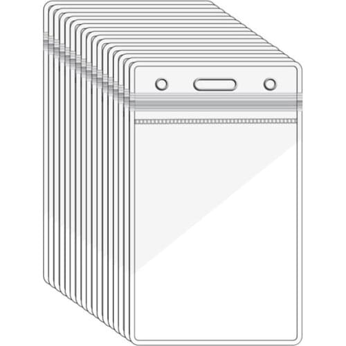 100 Pcs Vertical Transparent Card Holder Transparent PVC Plastic Card Holder For Business Travel And Office Supplies
