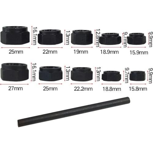 11pcs Tool Set Nut Removal Socket Tool Damaged Bolt Nut Screw Remover Extractor Removal Set Extractor Locking 3/8" Drive Socket