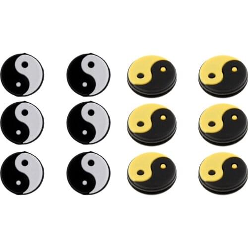 12Pcs Silicone Yin Yang Tennis Racquet Vibration Dampener,Tennis String Shock Damping
