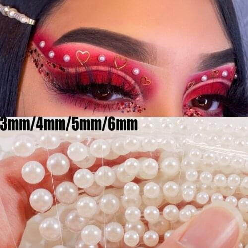3D Face Pearl Jewels Eyeshadow Stickers Self Adhesive Face Body Eyebrow Diamond Nail Stickers Diamond Decoration3mm/4mm/5mm/6mm