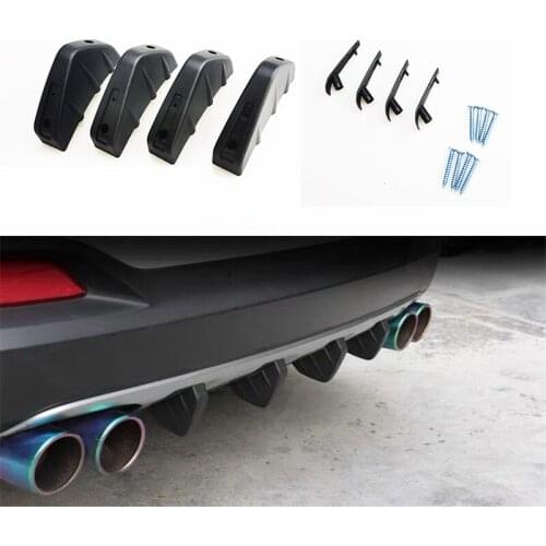 4pc Universal Car SUV Rear Bumper Diffuser Molding Shark Fin Spoiler Protector Cover for Lexus ES250 RX350 330 ES240 GS460 CT200