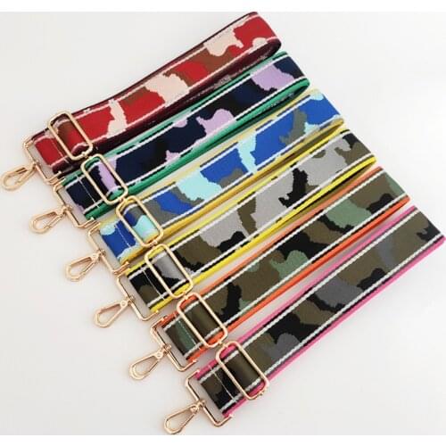 5cm Wide Multicolor Gold Cotton Adjustable Bag Strap Handbag Belt Replacement Strap For Crossbody Shoulder Strap For Luxury Bag