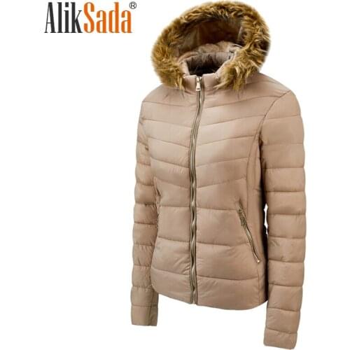 Aliksada 2021 Women Winter Jacket New Fashion Big Fur Warm Parkas Jackets for Women Winter Jacket Women Coat Warm Plus Size