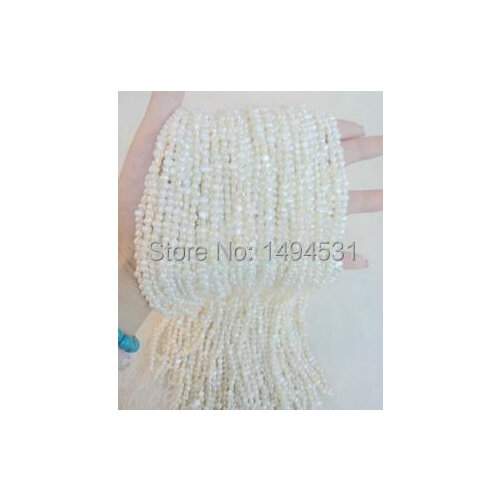 Wholesale 3-4mm Bead Length 40cm Strand Bead Natural Real Pearl Bead Loose Beads Free Shipping