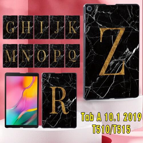 Tablet Case for Samsung Galaxy Tab A 10.1 Inch 2019 T510 / T515Letter Pattern Plastic Durable Back Shell+Stylus