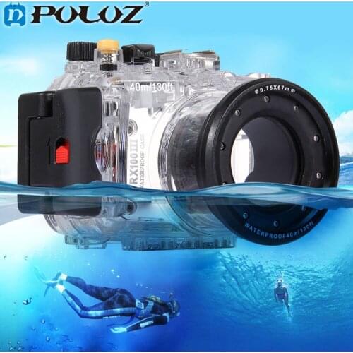 PULUZ 40m 130ft Depth Underwater Swimming Diving Case Waterproof Camera bag Housing case for SONY RX100-III DSC-RX100 III