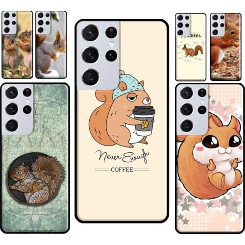 Squirrel Cute Animals Phone Case For Samsung Galaxy S8 S9 S10 Plus S20 FE Note 10 Plus Note 20 Ultra S21 Coque