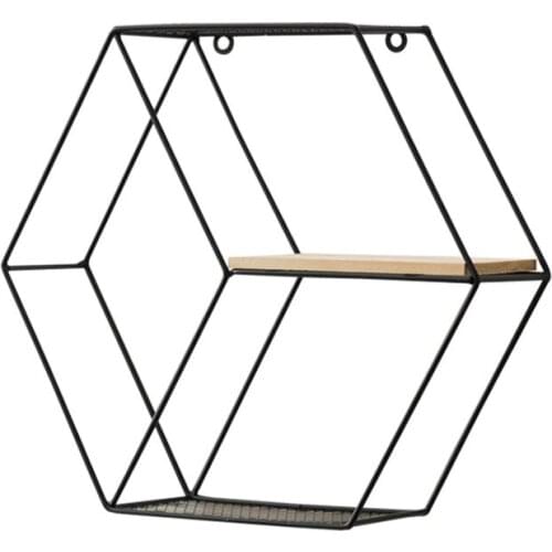 Non-perforated Nordic style living room wall decoration shelf porch background wall iron art shelf