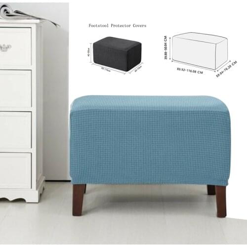 Elastic Spandex Ottoman Stool Covers Home Furniture Case Dust-proof Footstool Pedal Footrest Cover Rectangle Sofa Slipcovers