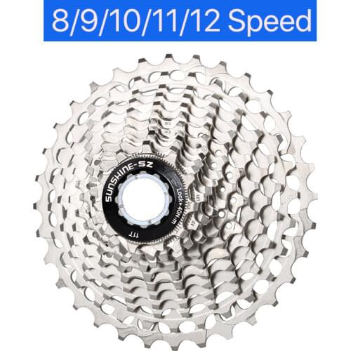 Sunshine Road Bike Cassette 8 9 10 11 Speed 12 V Bicycle Sprocket 11-23/25/28/30/32/34T Freewheel for SHIMANO SRAM Flywheel