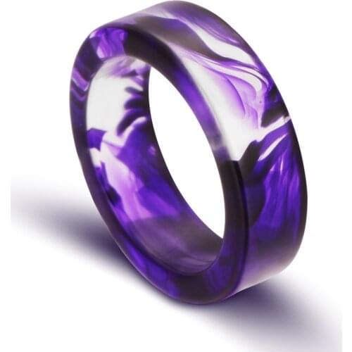 NEW 6mm The pattern of blood Purple blue Ring Romantic Vampire resin ream Party Ring Jewelry For Men Women