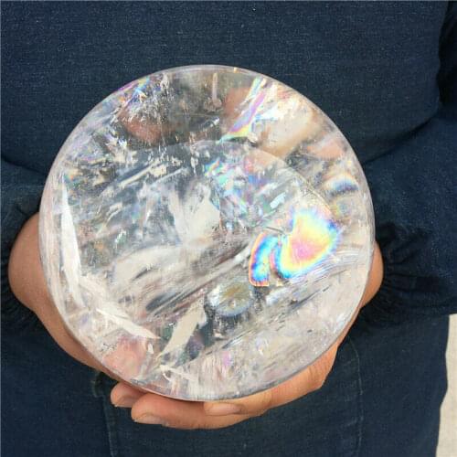 The best rainbow ever!!Natural clear white quartz crystal ball treatment