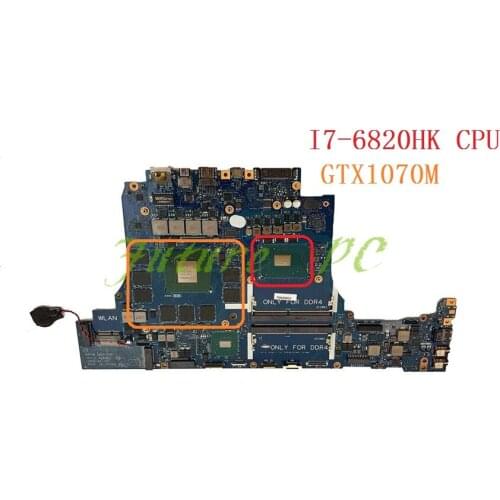 JOUTNDLN FOR DELL Alienware 17 R4 Laptop Motherboard W/ I7-6820HK CPU GTX1070M 147K8 0147K8 CN-0147K8 LA-D751P Tested