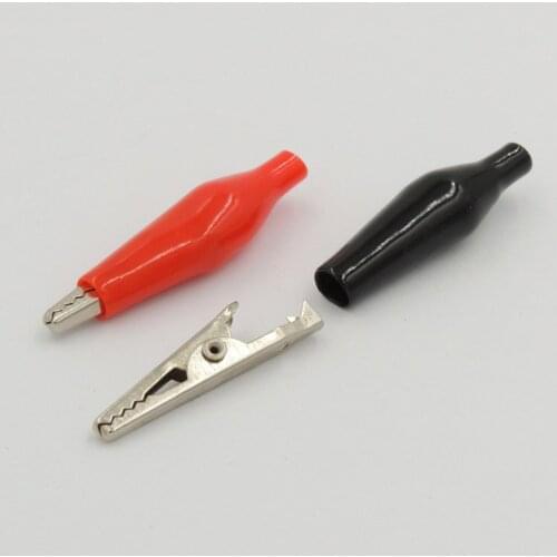 Boot Metal Crocodile Alligator Clips Electrical Test 35mm Lead Placement Red Black 20pcs
