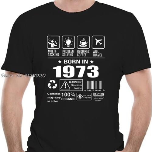 Mens Born In 1973 T Shirt Designer Cool Fit Building Spring Letters Tshirt Men Cotton TShirt Tees Tops Streetwear Harajuku