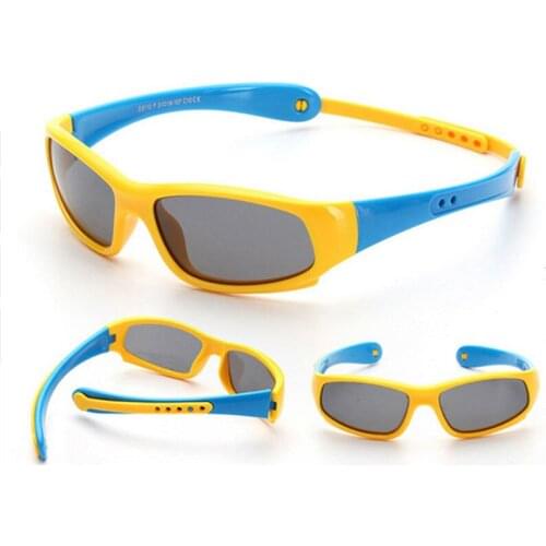 No easily broken Kids TR90 Polarized Sunglasses Children Safety Brand Glasses Flexible Rubber Oculos Infantil