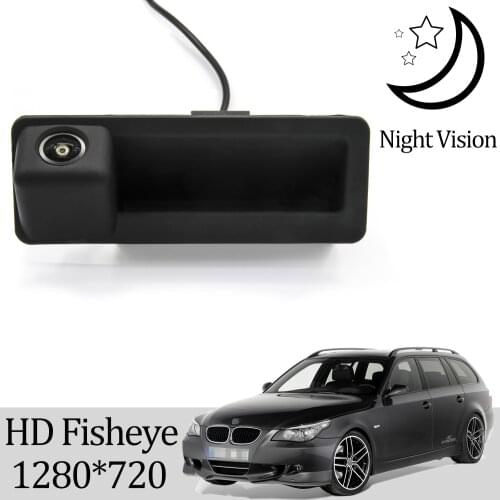 Owtosin HD 720P Rear View Trunk Handle Camera For BMW 5 Series E39 E60 E61 1995-2010 Car Reversing Parking Monitor