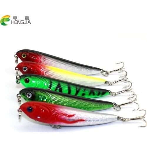 HENGJIA 5PCS 7cm 5.8g Fishing Lure Minnow Hard Bait 3 Fishing Hooks Fishing Tackle isca artificial 3D Eyes fishing wobbler