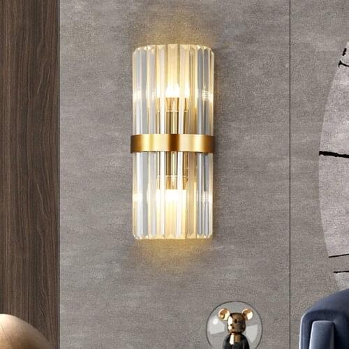 Nordic Creativity Crystal Led Wall Lamp Bedroom Bedside Living Room Art Decoration Lamp Luxury Staircase Corridor Wall Lighting