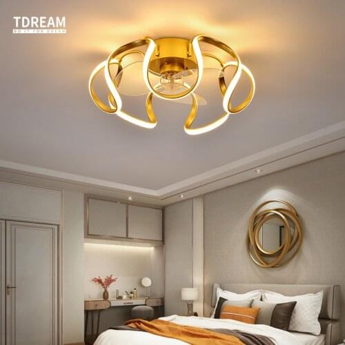 Modern Ceiling Fan with Silent Ceiling Led Light Bedroom Dining Room Living Room Light Torch Ceiling Fans Light TDREAM