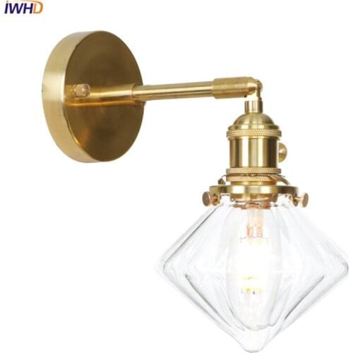IWHD Copper Nordic LED Wall Lamp Post Modern Wandlamp LED Bedroom Wall Light Industiral Vanity Light Applique Murale Luminaire