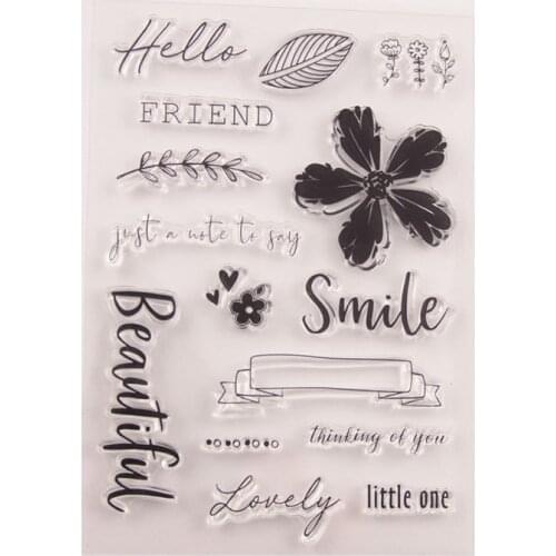 Smile Words Leaves Clear Silicone Rubber Stamp for DIY Scrapbooking/photo Album Decorative Craft