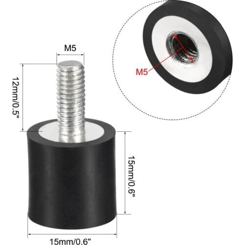 Uxcell 4PCS Female Rubber Vibration Isolators Mounts Shock Absorber Replaces Dowel Anti Pads Flat Silentblock Base Block