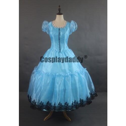 Alice in Worderland Party Alice Lolita Blue Girls Dress Cosplay Costume
