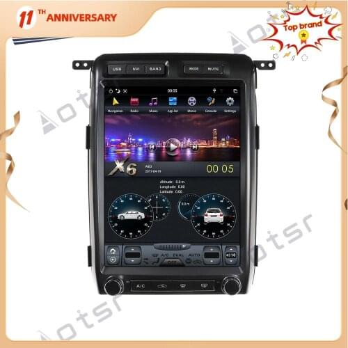 Aotsr Vertical screen Tesla Style PX6 Android Car Radio Player For Ford Raptor F150 2009 - 2015 Car GPS Navigation DSP Carplay