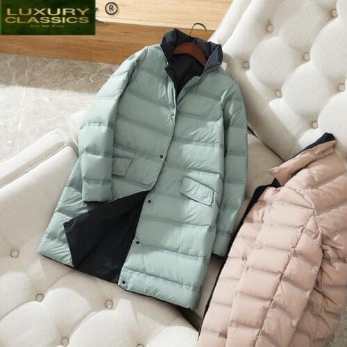 Winter White Duck Down Coat Female Parkas Woman Jacket 2021 Korean Puffer Womens Down Jacket Womens Clothing 208001 LW