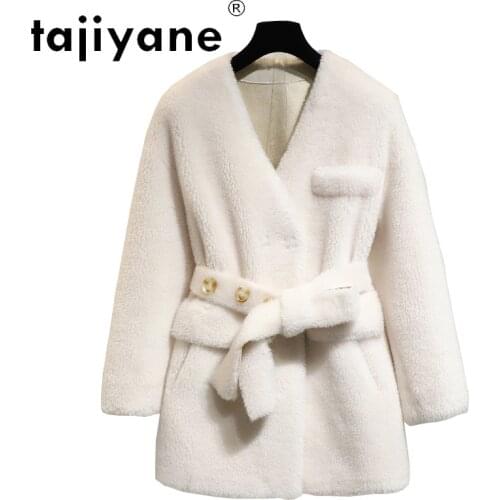 Winter Women Clothes Real Fur Coat Woman 100% Wool Jackets Womens Sheep Fur Coats Sweet High Quality Casaco TN1399