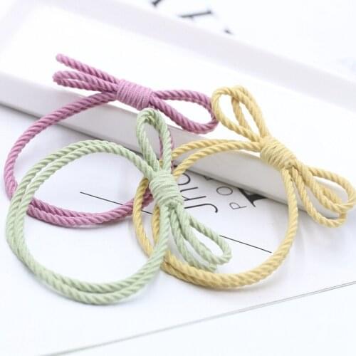 12pcs/5CM new simple hair accessories bowknot hair rope elastic hair band girl rubber band cute hair band headdress accessories